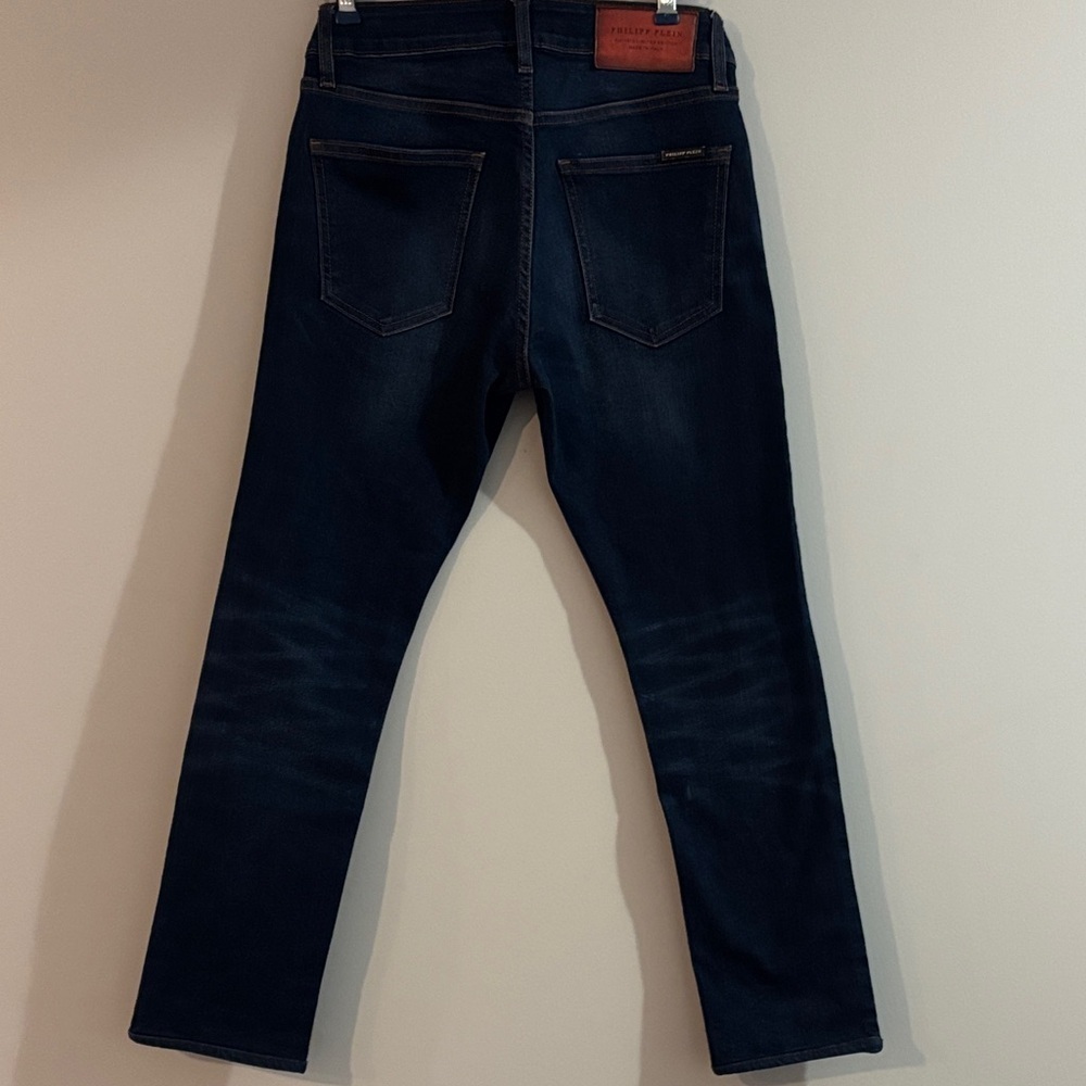 Philipp Plein Women's Straight Leg Jeans in Midnight Blue - Picture 5 of 5